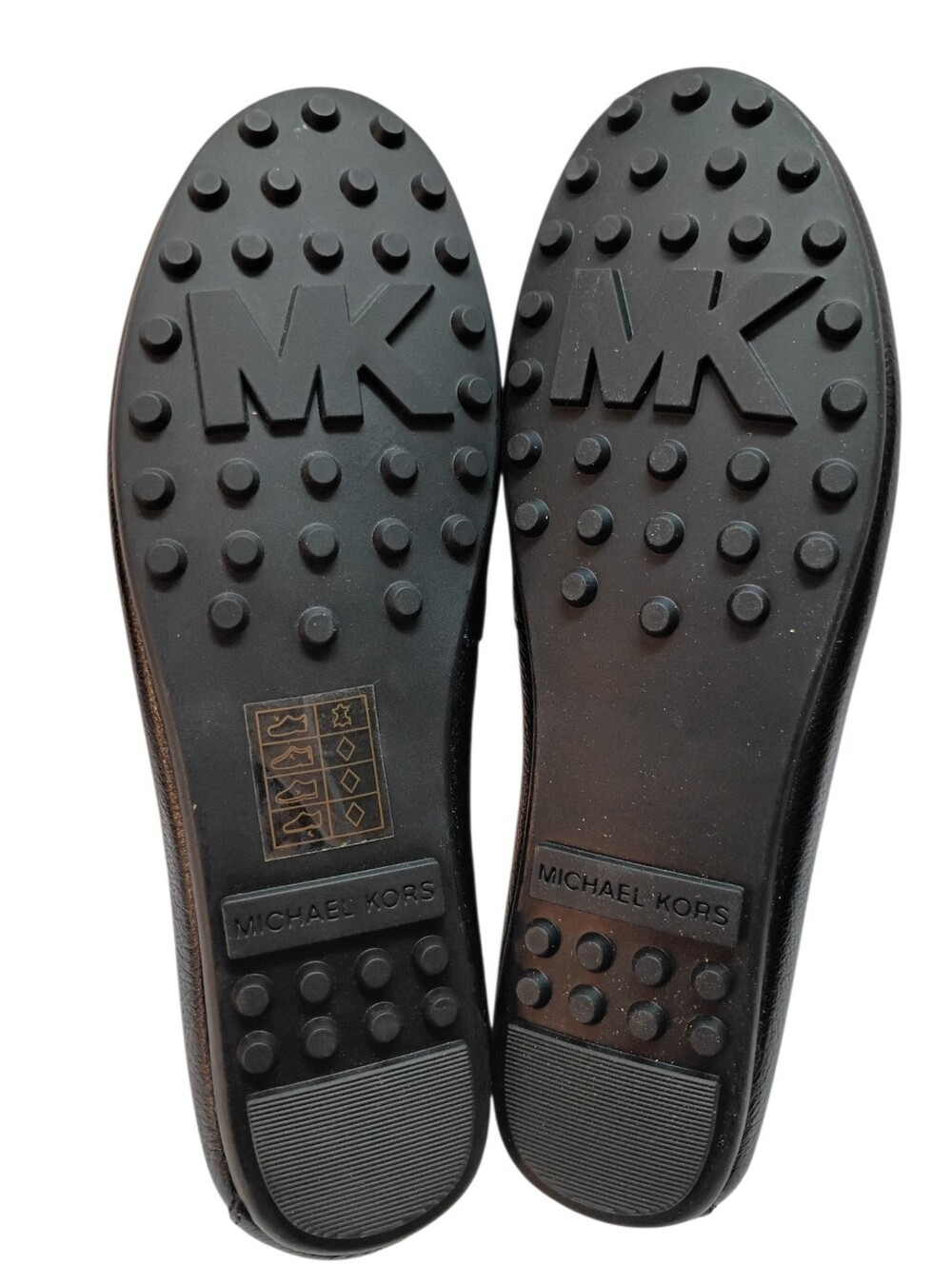 Michael Kors Everett Mocs Loafer Women 5.5M Black Leather Gold SlipOn w/Box NWOT - Picture 5 of 7